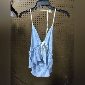 SHEIN Sky Blue Sleeveless Blouse